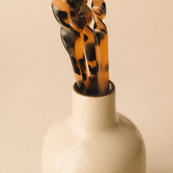 Pic à cheveux en acétate – Motif Panthère - Simplethings
