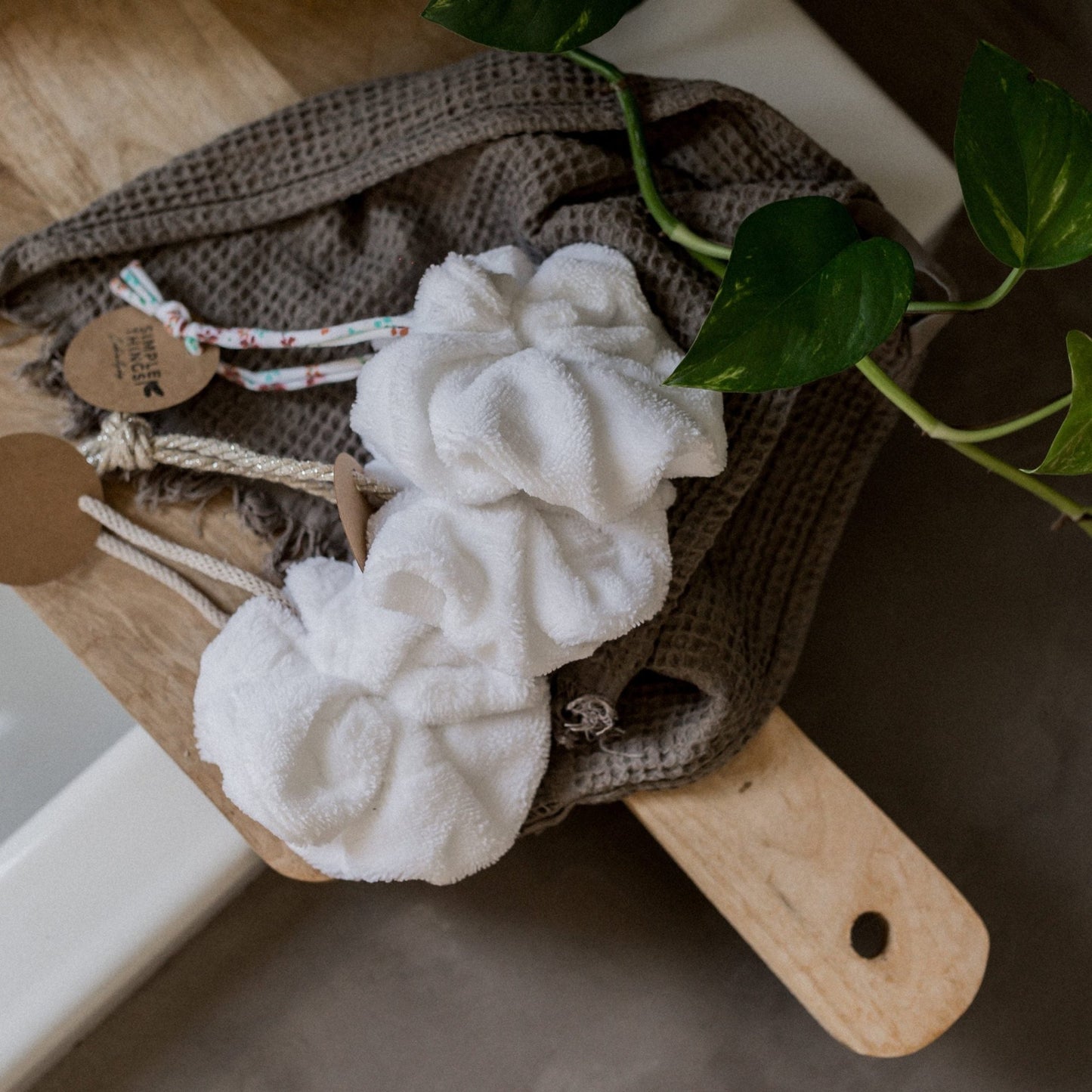 Fleur de Douche en Tissu Éponge de Bambou - Simplethings