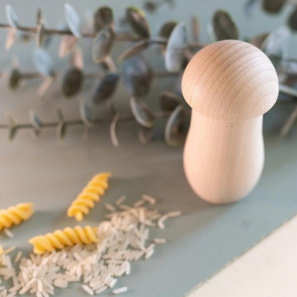 Hochet Créatif "Otto" - Champignon en Bois de Hêtre Non Traité