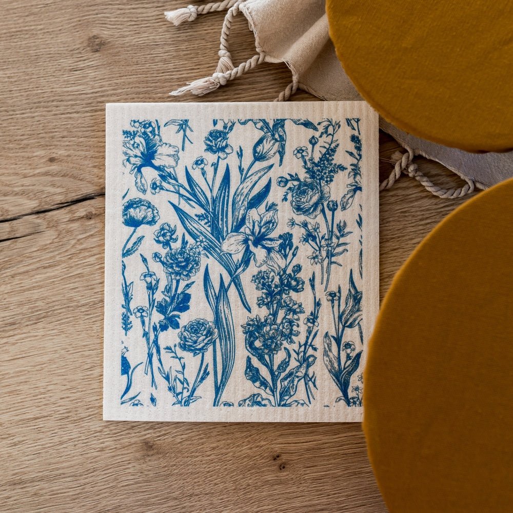 Torchon Suédois - Blue Flowers - Simplethings