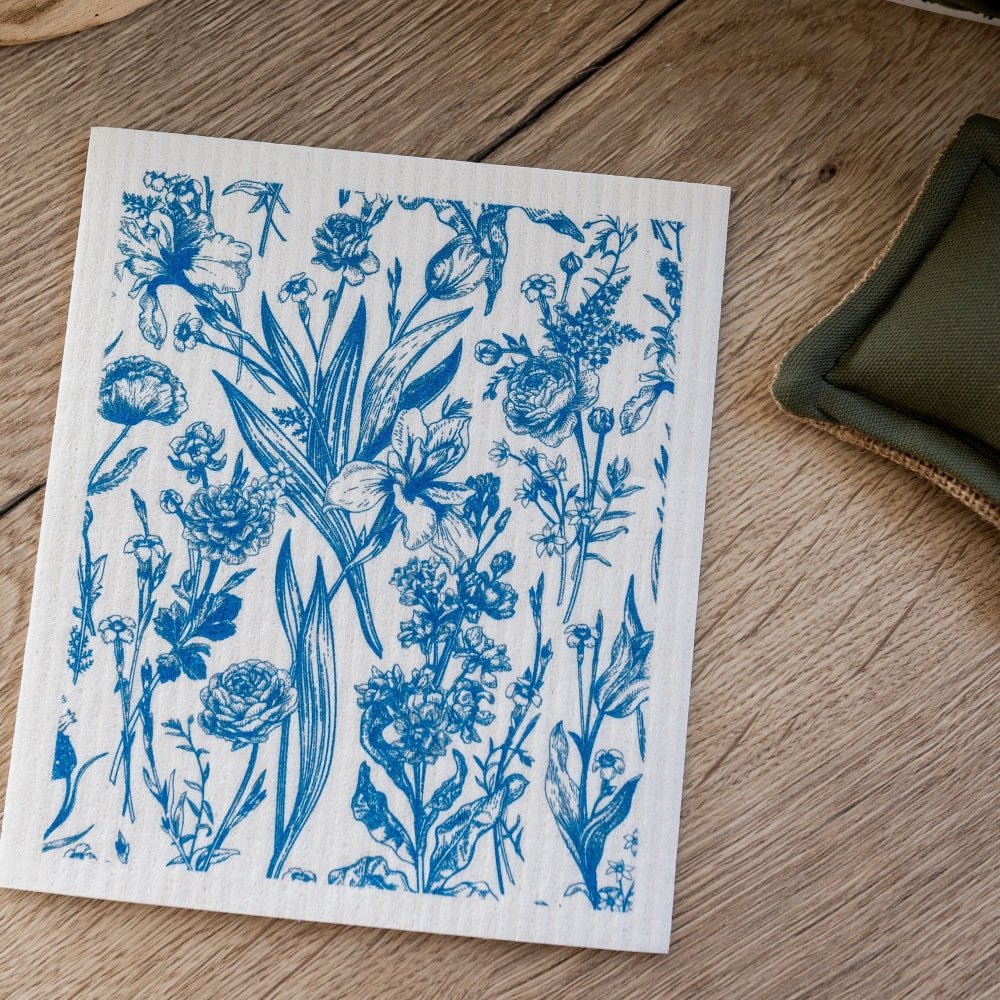 Torchon Suédois - Blue Flowers - Simplethings