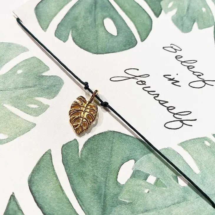 Carte Monstera avec Pendentif Plaqué Or 18 Carats - Simplethings