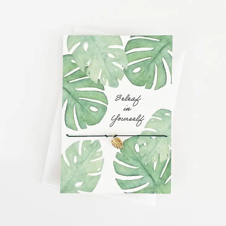 Carte Monstera avec Pendentif Plaqué Or 18 Carats - Simplethings